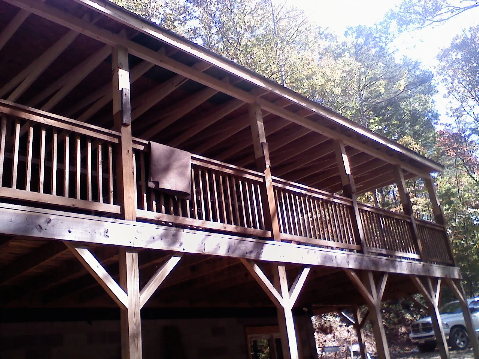 Timber framing under a new elevated porch and deck — Roof Leak Repair in Goodland by Roofing Brothers